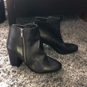 Lucky brand black leather booties